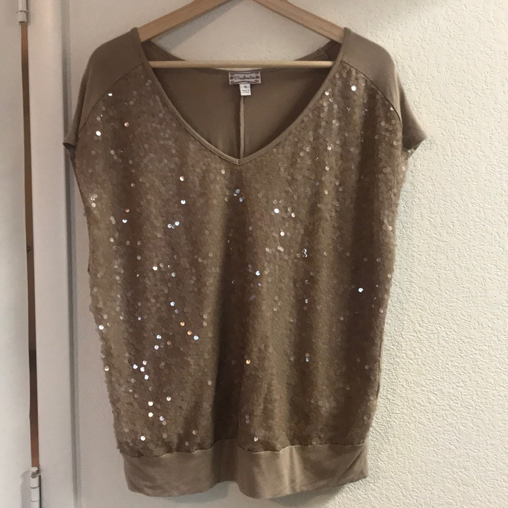 Soulmates 1X beige sequin top
